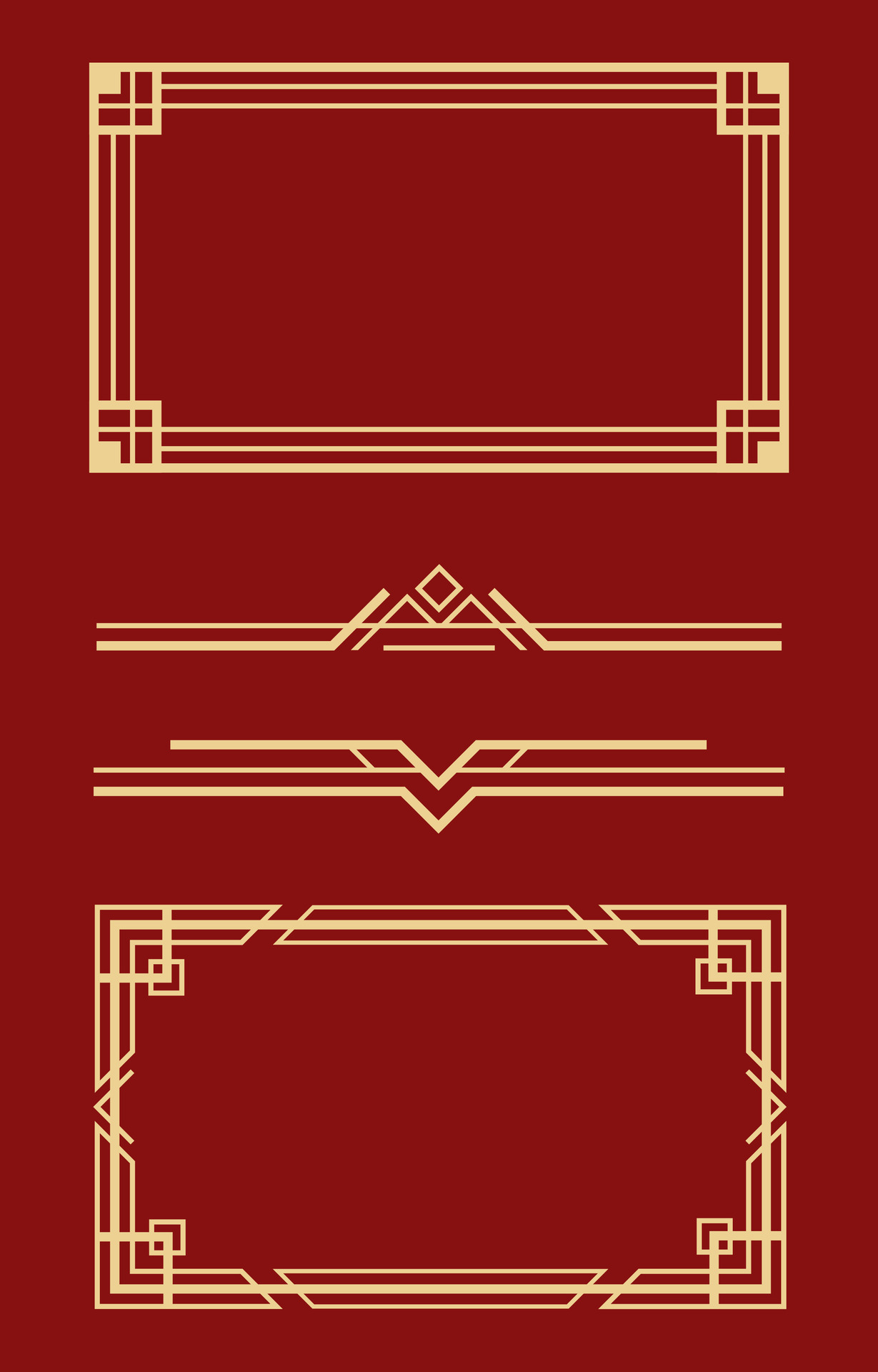 Golden art deco ornaments collection 32180819 Vector Art at Vecteezy