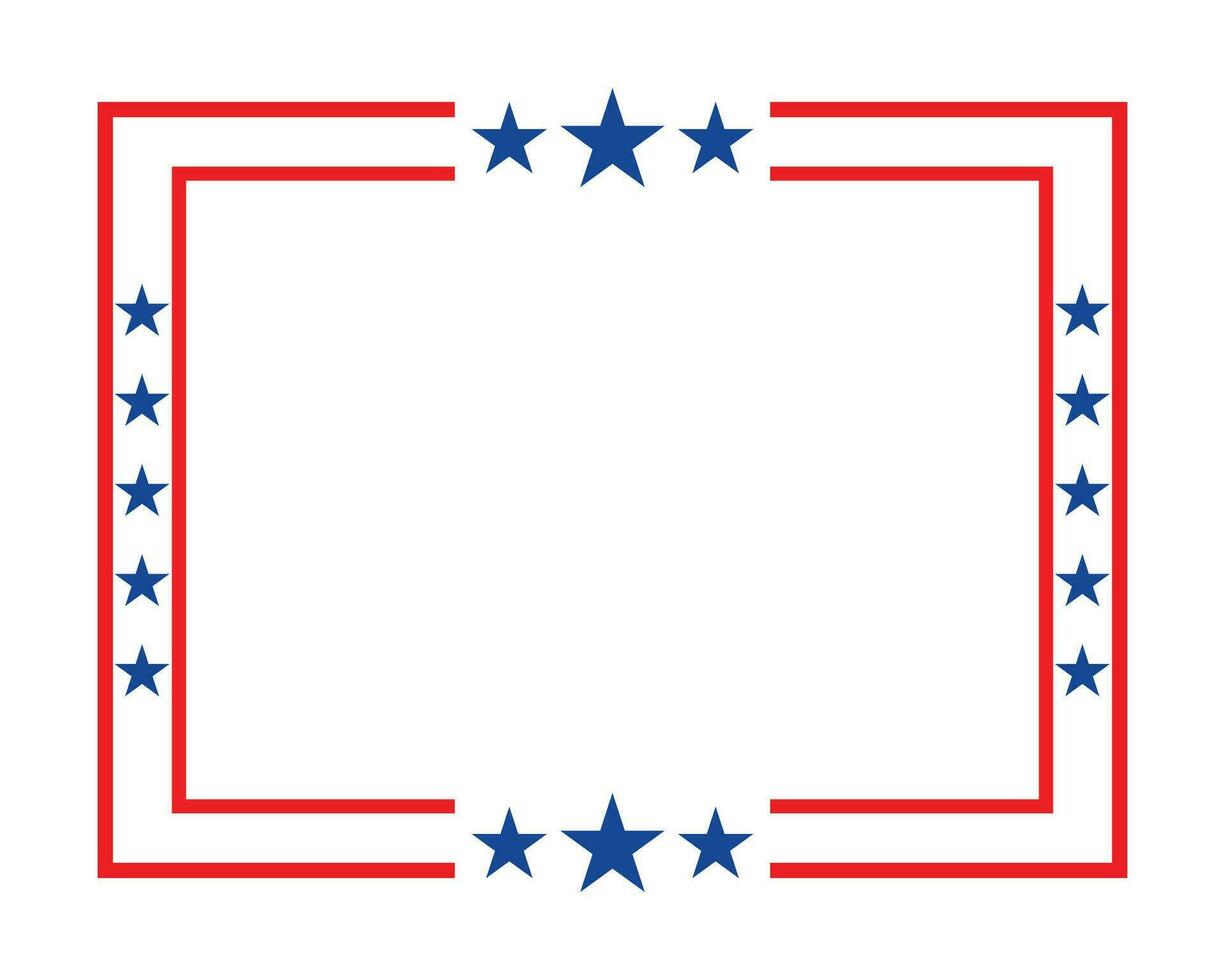 American flag square frame banner vector. vector