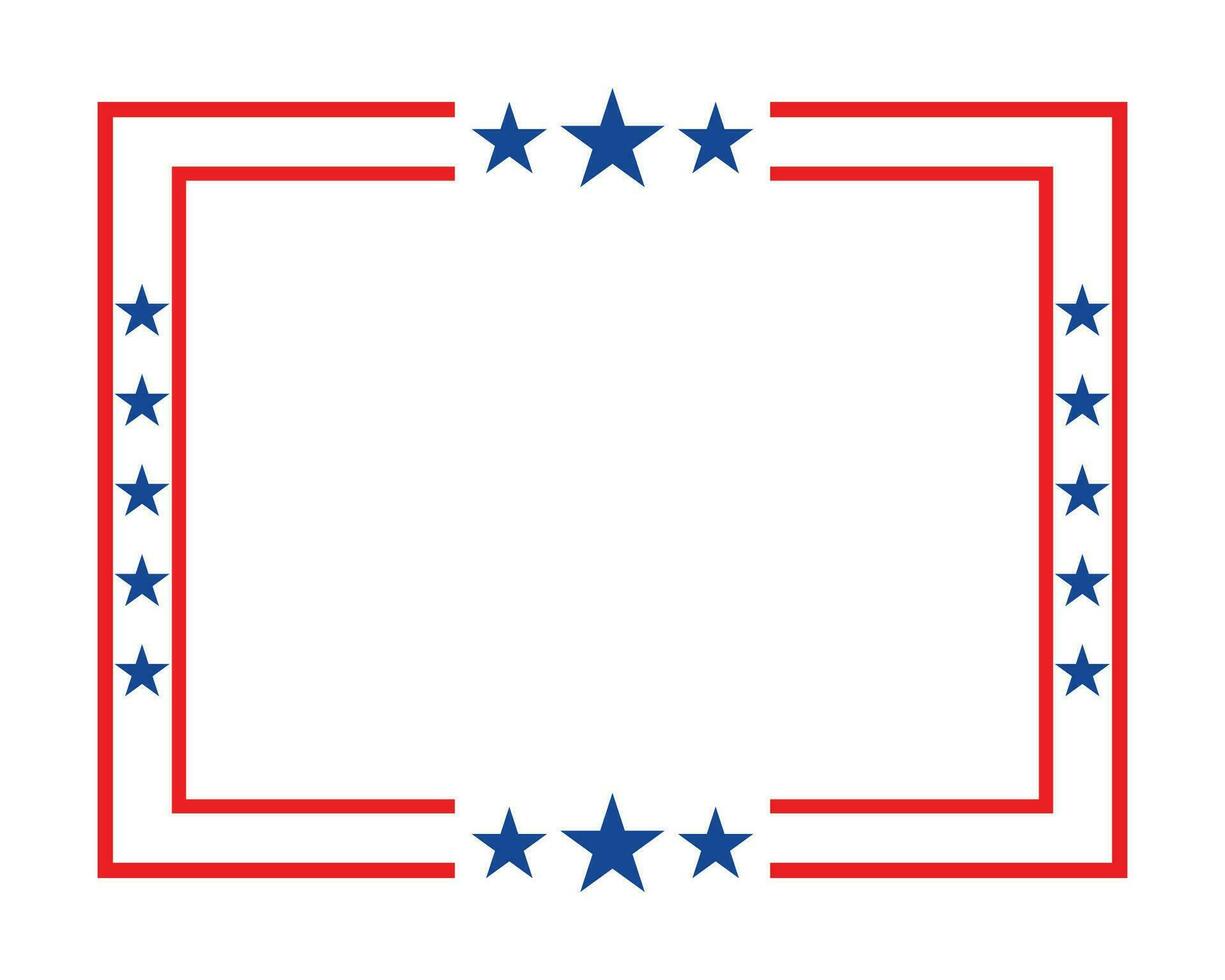 American flag square frame banner vector. vector