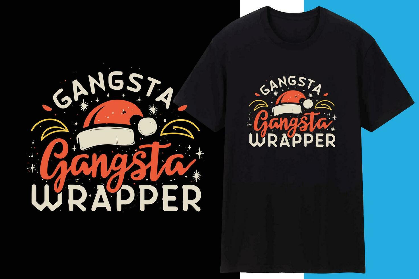 Navidad tipografía creativo ojo atrapando t camisa diseño por ai generador vector