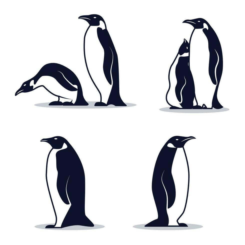 pingüino en silueta vector