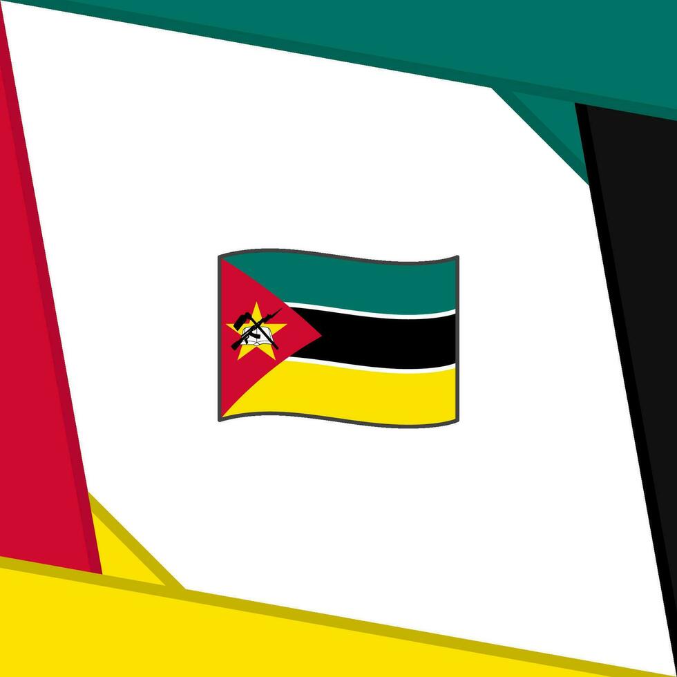 Mozambique Flag Abstract Background Design Template. Mozambique Independence Day Banner Social Media Post. Mozambique Independence Day vector