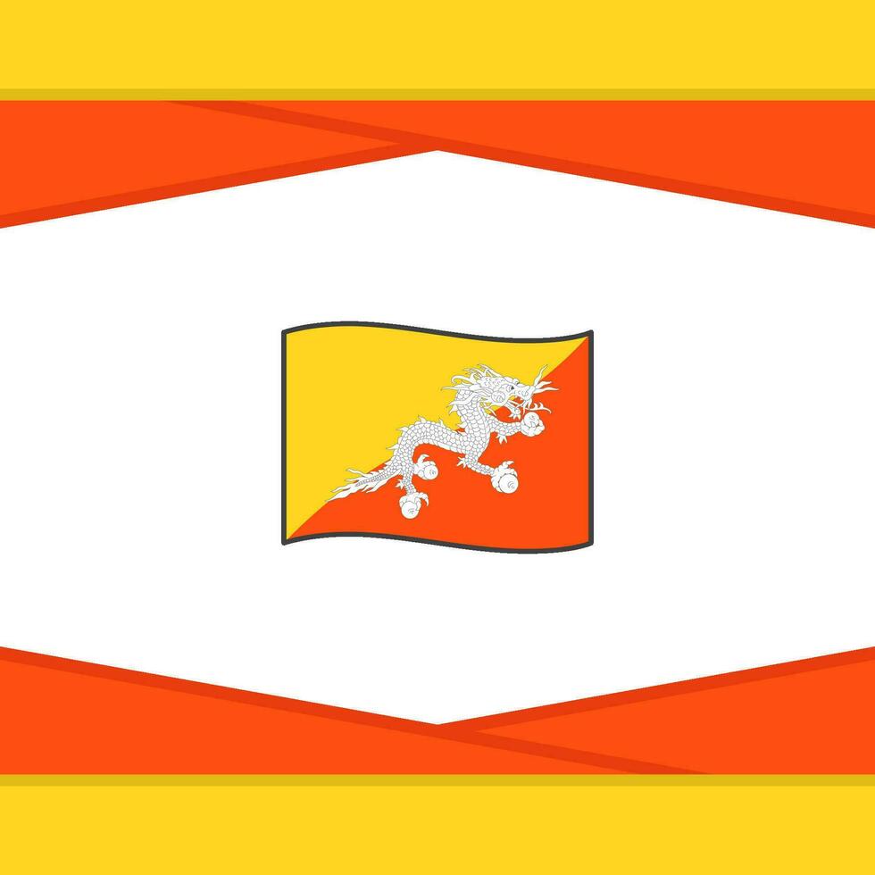 Bhutan Flag Abstract Background Design Template. Bhutan Independence Day Banner Social Media Post. Bhutan Vector