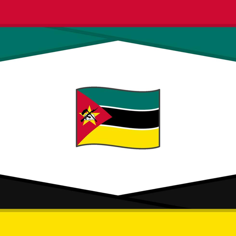 Mozambique Flag Abstract Background Design Template. Mozambique Independence Day Banner Social Media Post. Mozambique Vector