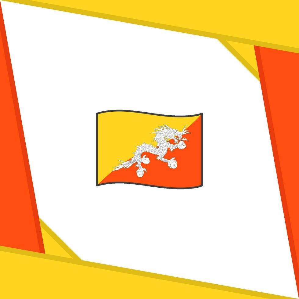 Bhutan Flag Abstract Background Design Template. Bhutan Independence Day Banner Social Media Post. Bhutan Independence Day vector