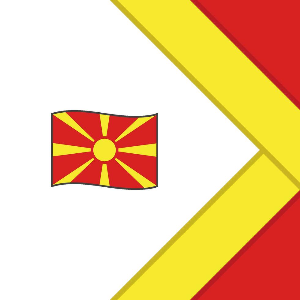 North Macedonia Flag Abstract Background Design Template. North Macedonia Independence Day Banner Social Media Post. North Macedonia Cartoon vector