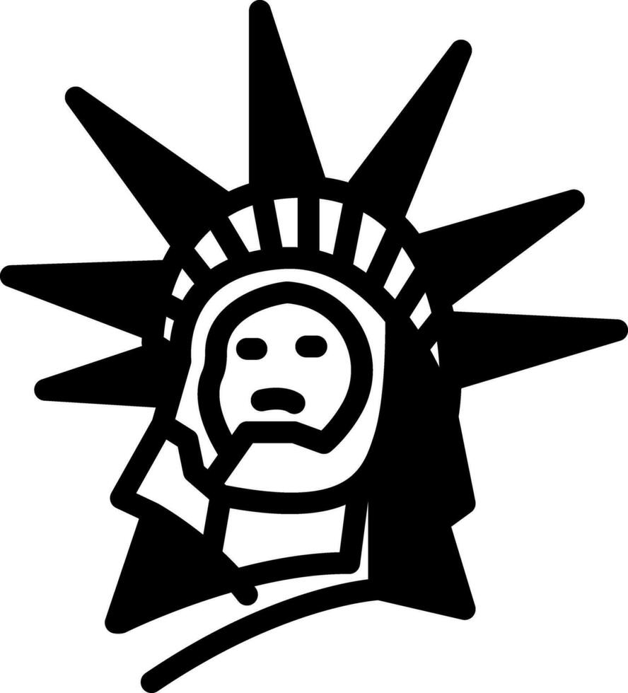 solid icon for liberty vector