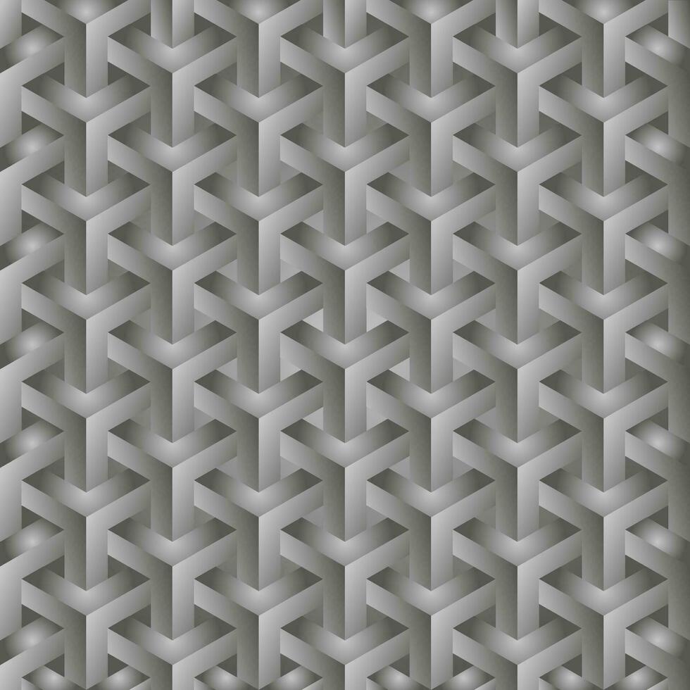 Geometric gray background. Isometric seamless pattern. vector