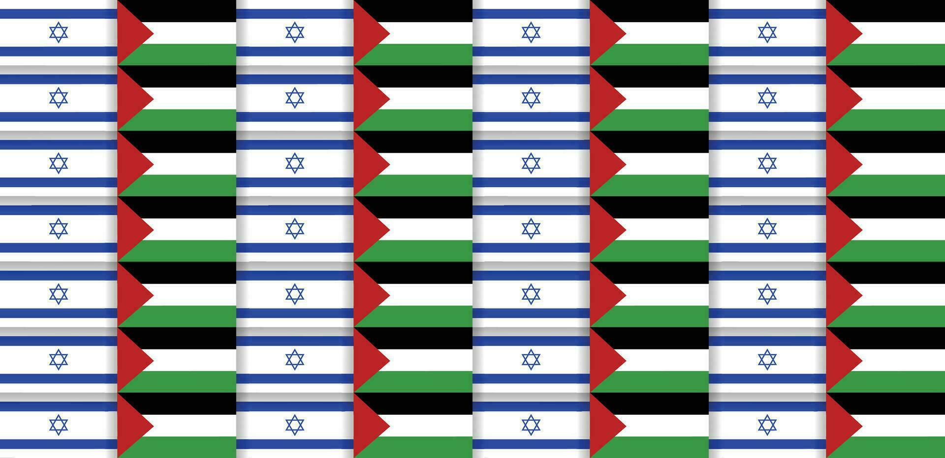Palestina vs Israel banderas bandera arte, vector ilustración