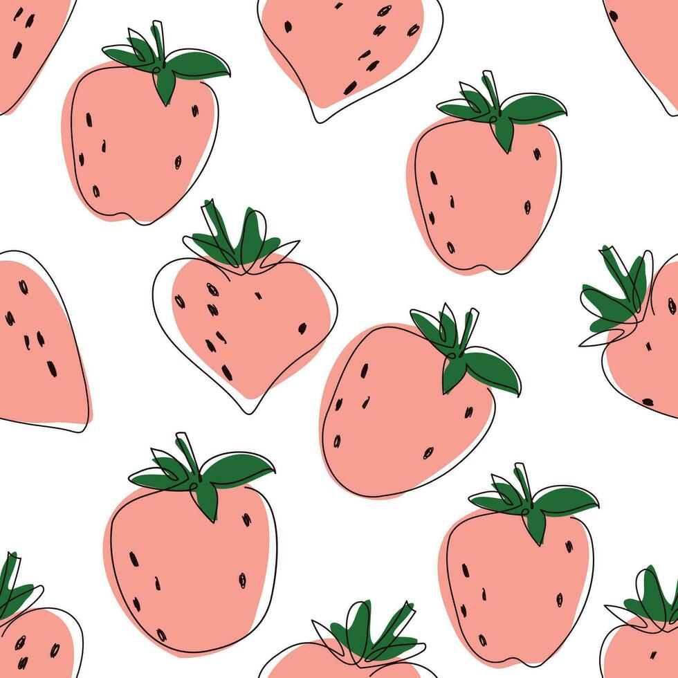 Seamless patterns with strawberry. Vector abstract design for paper, cover, fabric