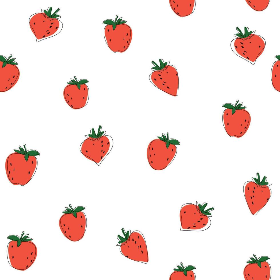 Seamless patterns with strawberry. Vector abstract design for paper, cover, fabric