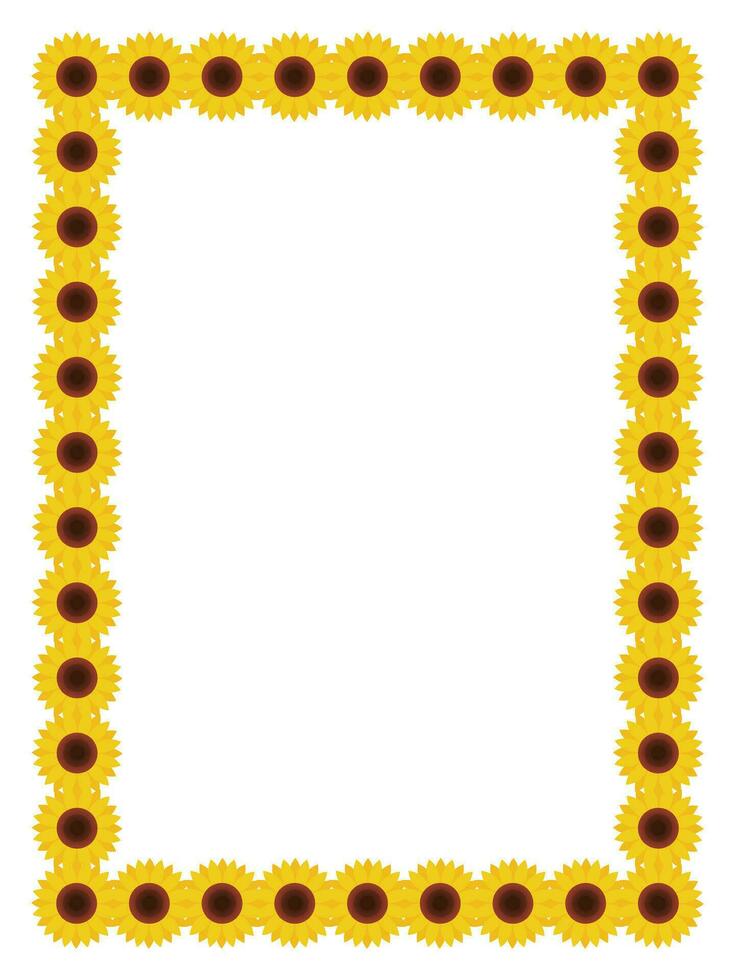 Flat Illustration of Sunflower Border Frame Template Vector Design.