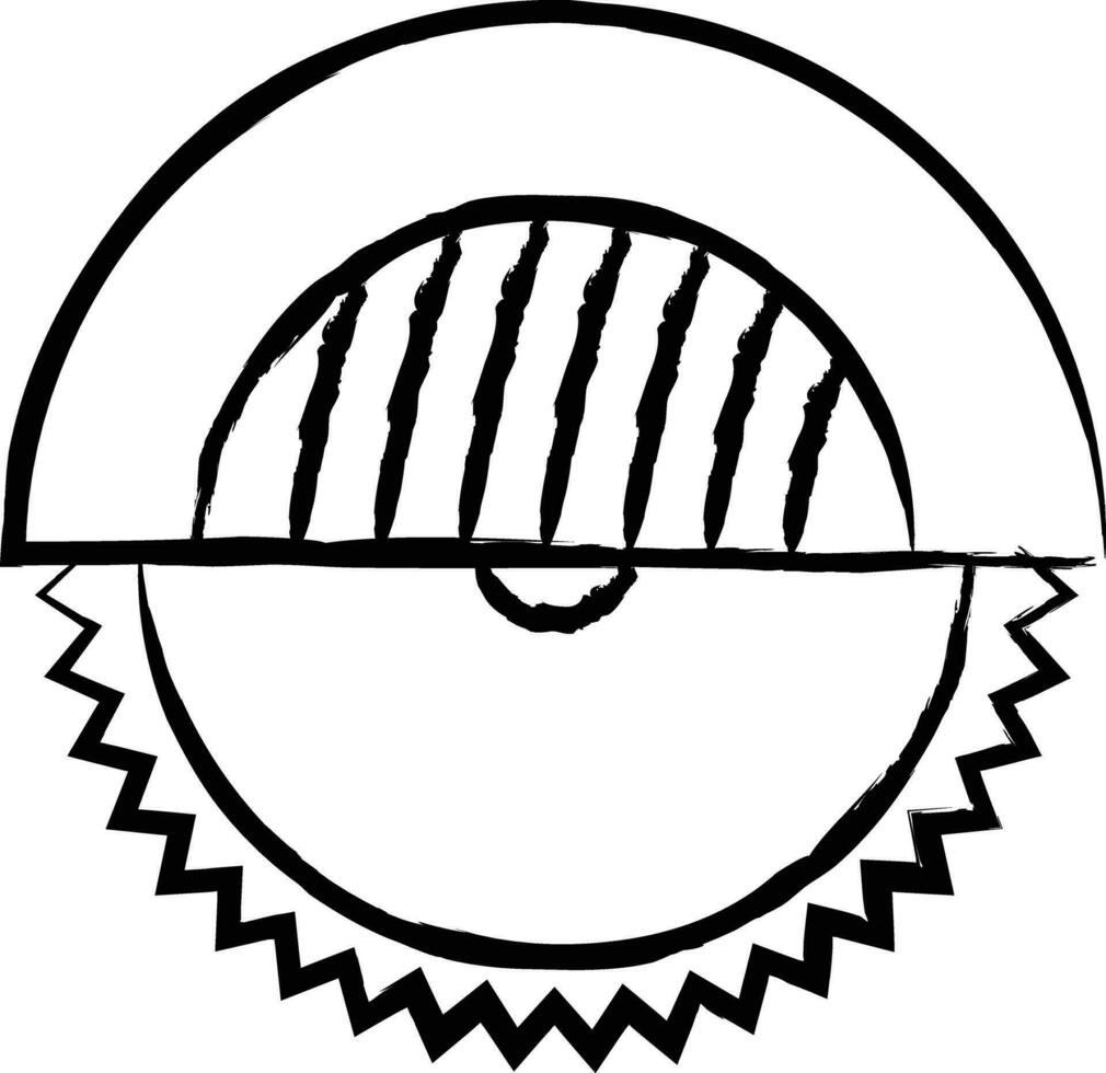 circular Sierra mano dibujado vector ilustración