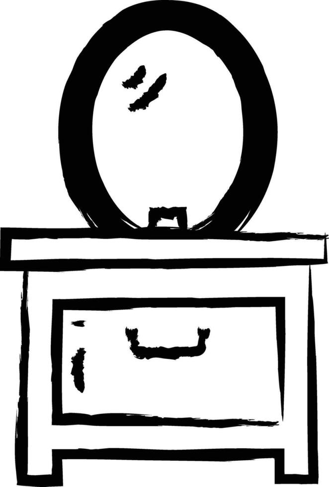 Dressing Table hand drawn vector illustration