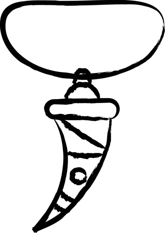 Tooth pendant  hand drawn vector illustration