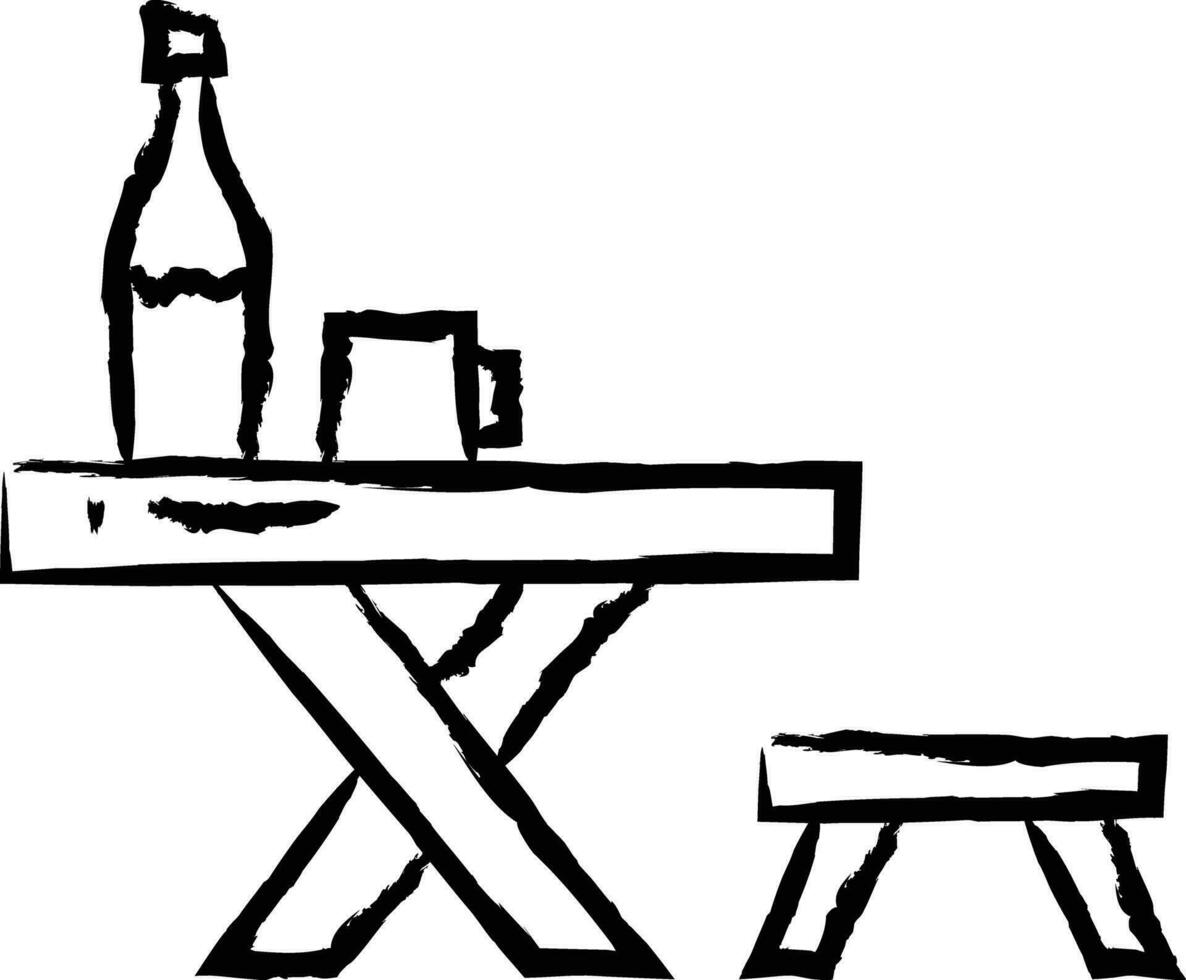 Food Table hand drawn vector illustration