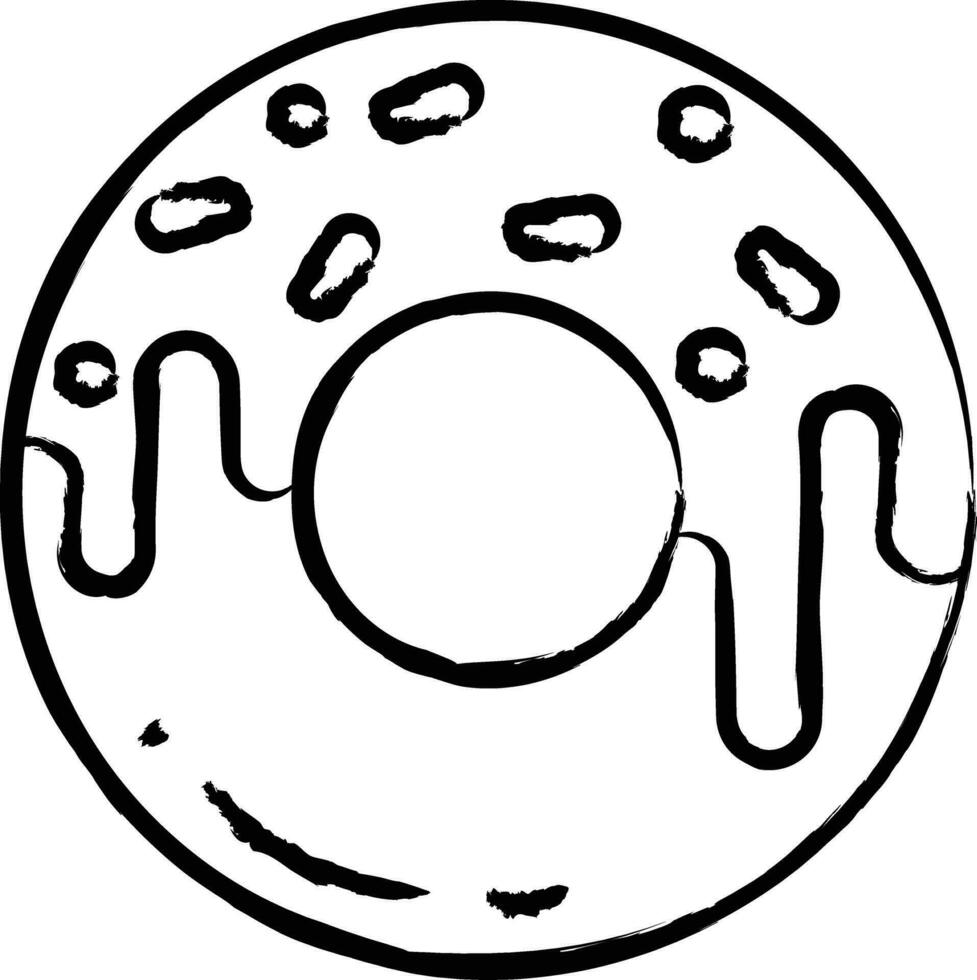 Donut hand drawn vector illustration