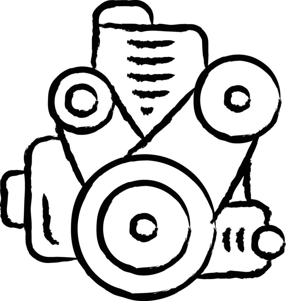 Car Engine hand drawn vector illustration