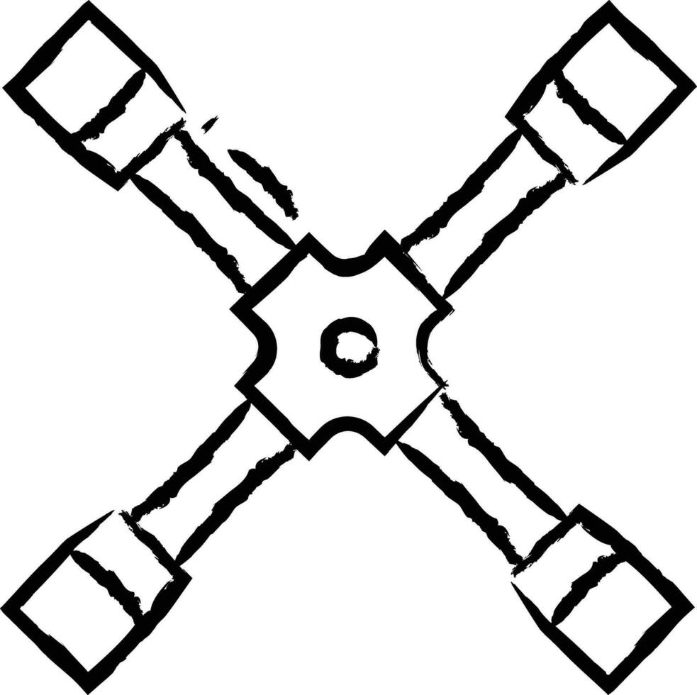 Wrench hand drawn vector illustration