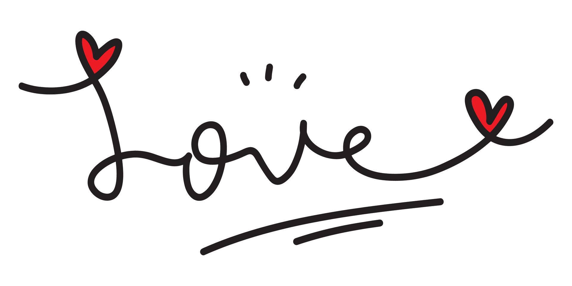 LOVE. Continuous line script cursive text love. Lettering vector  illustration for poster, card, banner valentine day, wedding. Hand drawn  word - love with doodle heart. Print for tee, t-shirt. 32182924 Vector Art