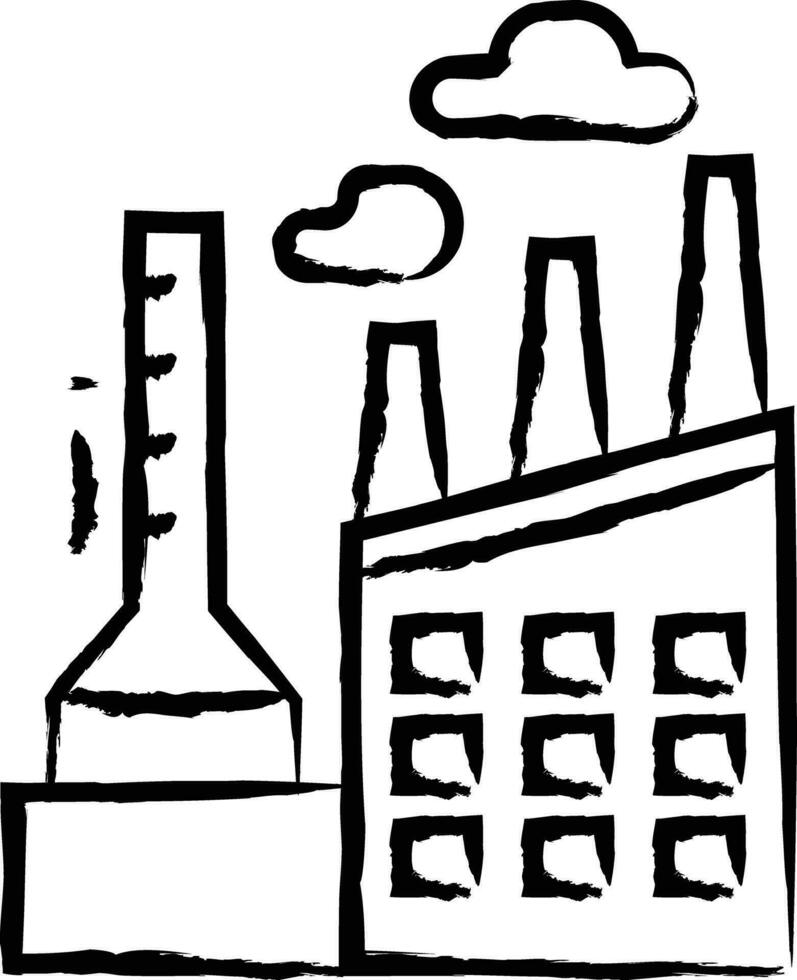 Factory hand drawn vector illustration