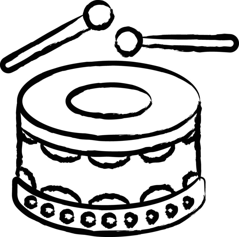 Drum hand drawn vector illustration