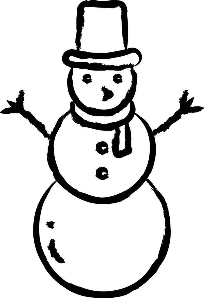 Snowman hand drawn vector illustration