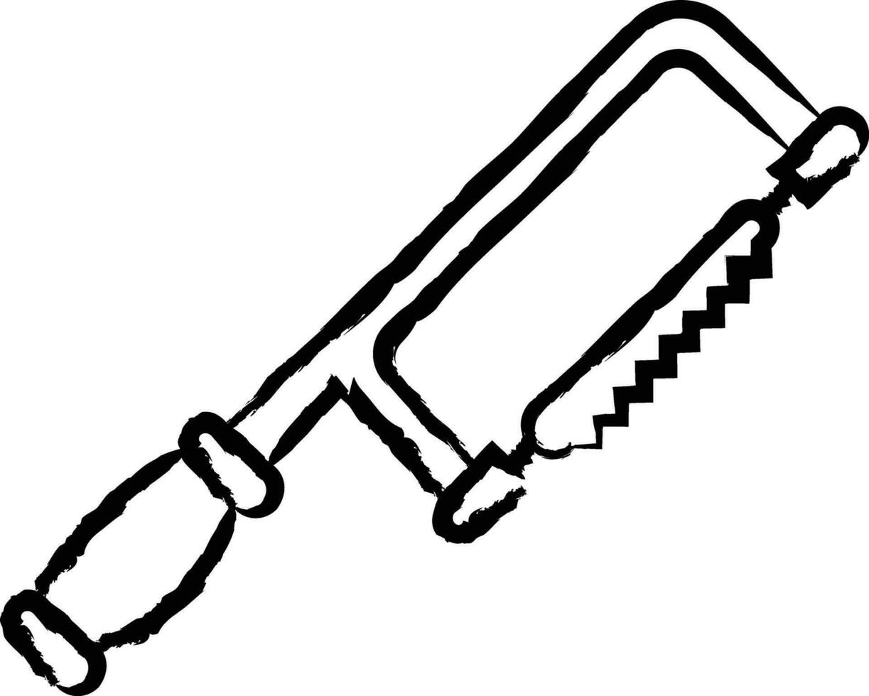 Hacksaw hand drawn vector illustration