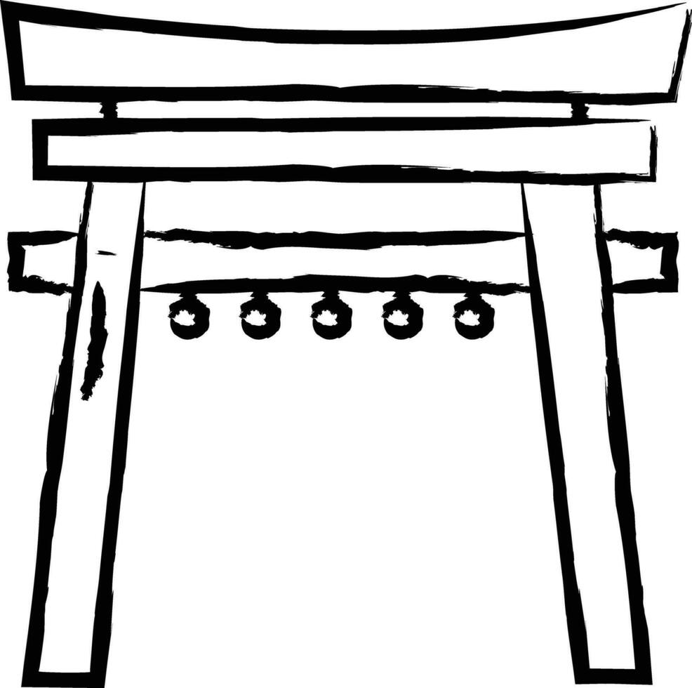 Shrine hand drawn vector illustration
