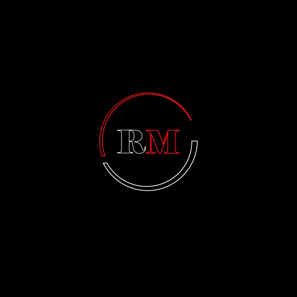 rm creativo moderno letras logo diseño modelo vector