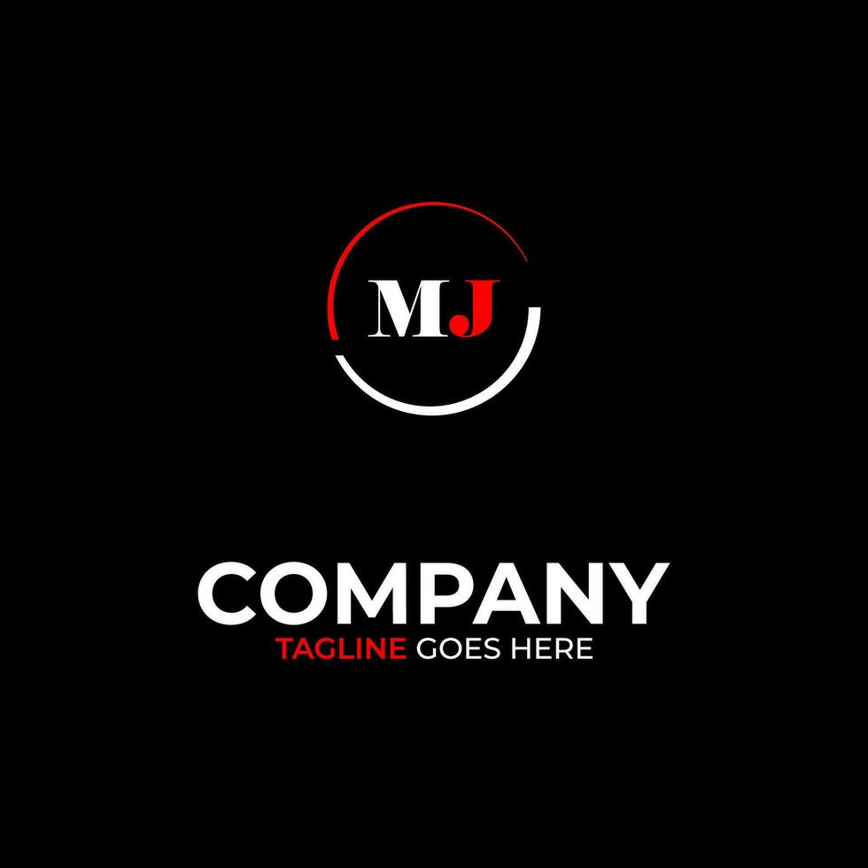 MJ creative modern letters logo design template vector