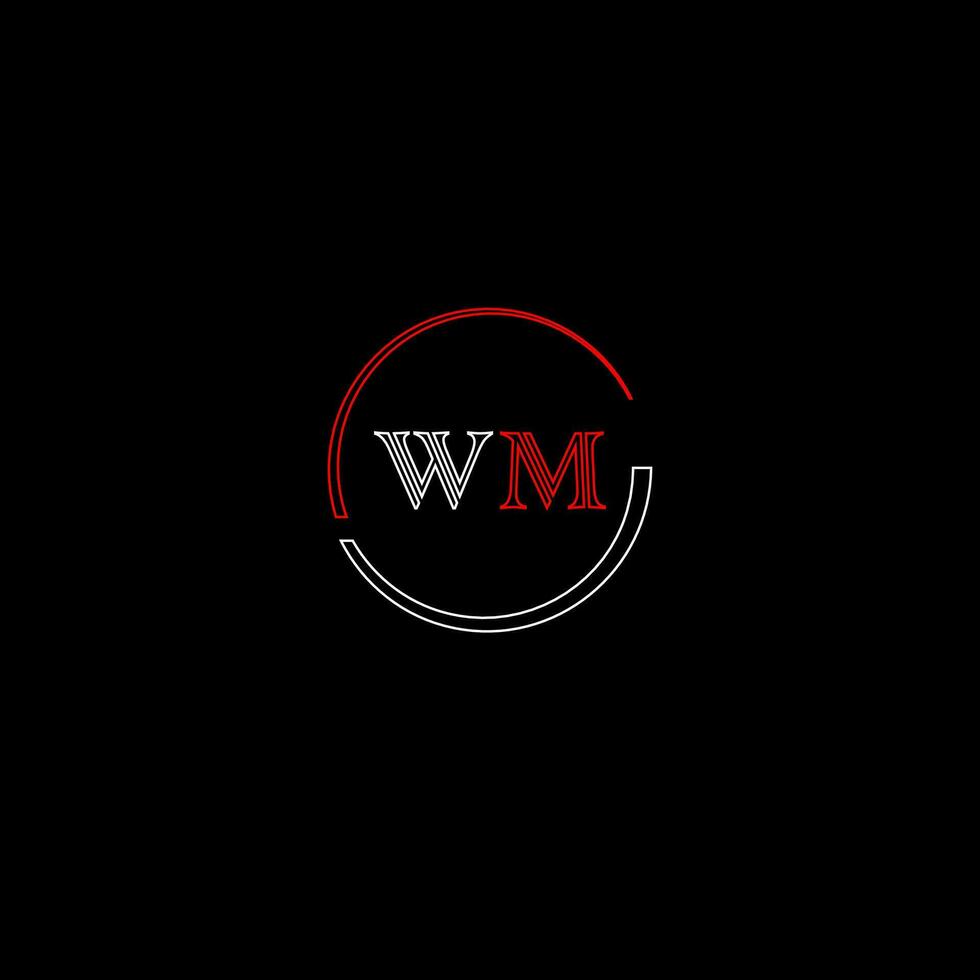 WM creative modern letters logo design template vector