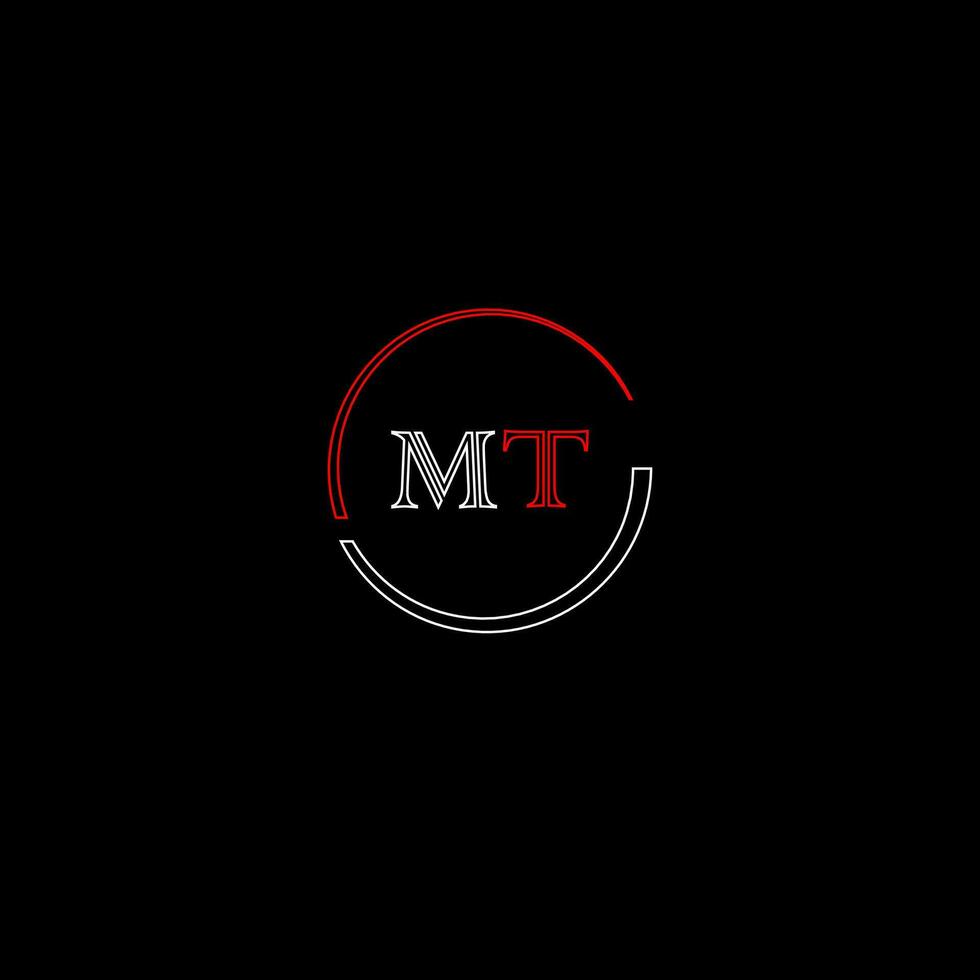 MT creative modern letters logo design template vector
