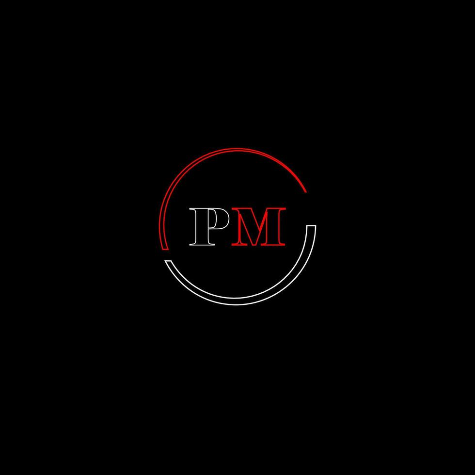 PM creative modern letters logo design template vector