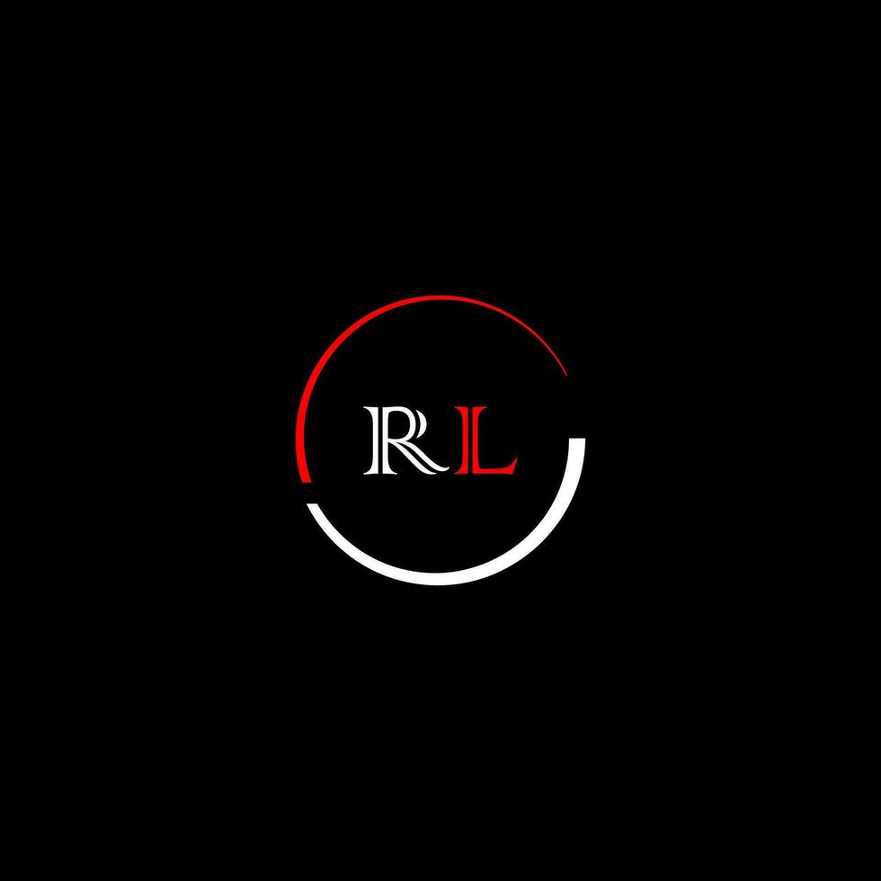 RL creative modern letters logo design template vector