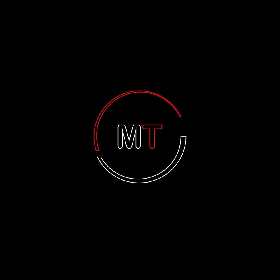 MT creative modern letters logo design template vector