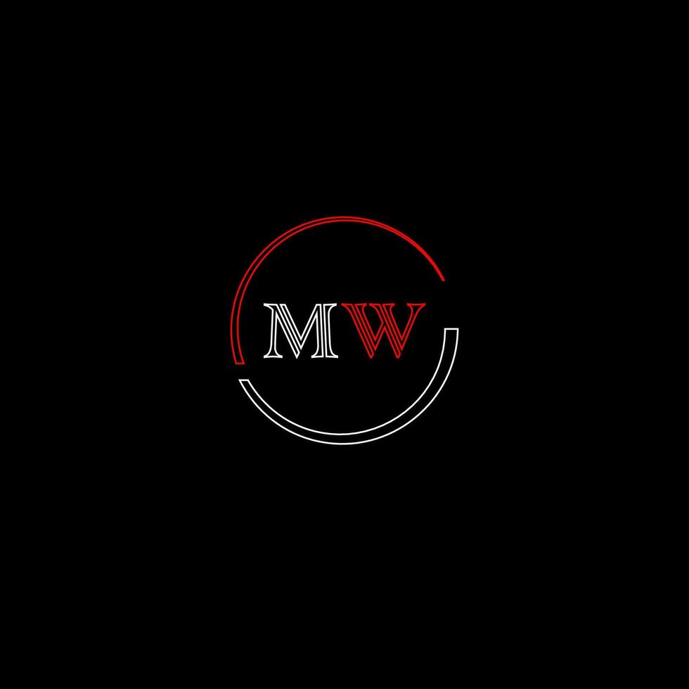 MW creative modern letters logo design template vector