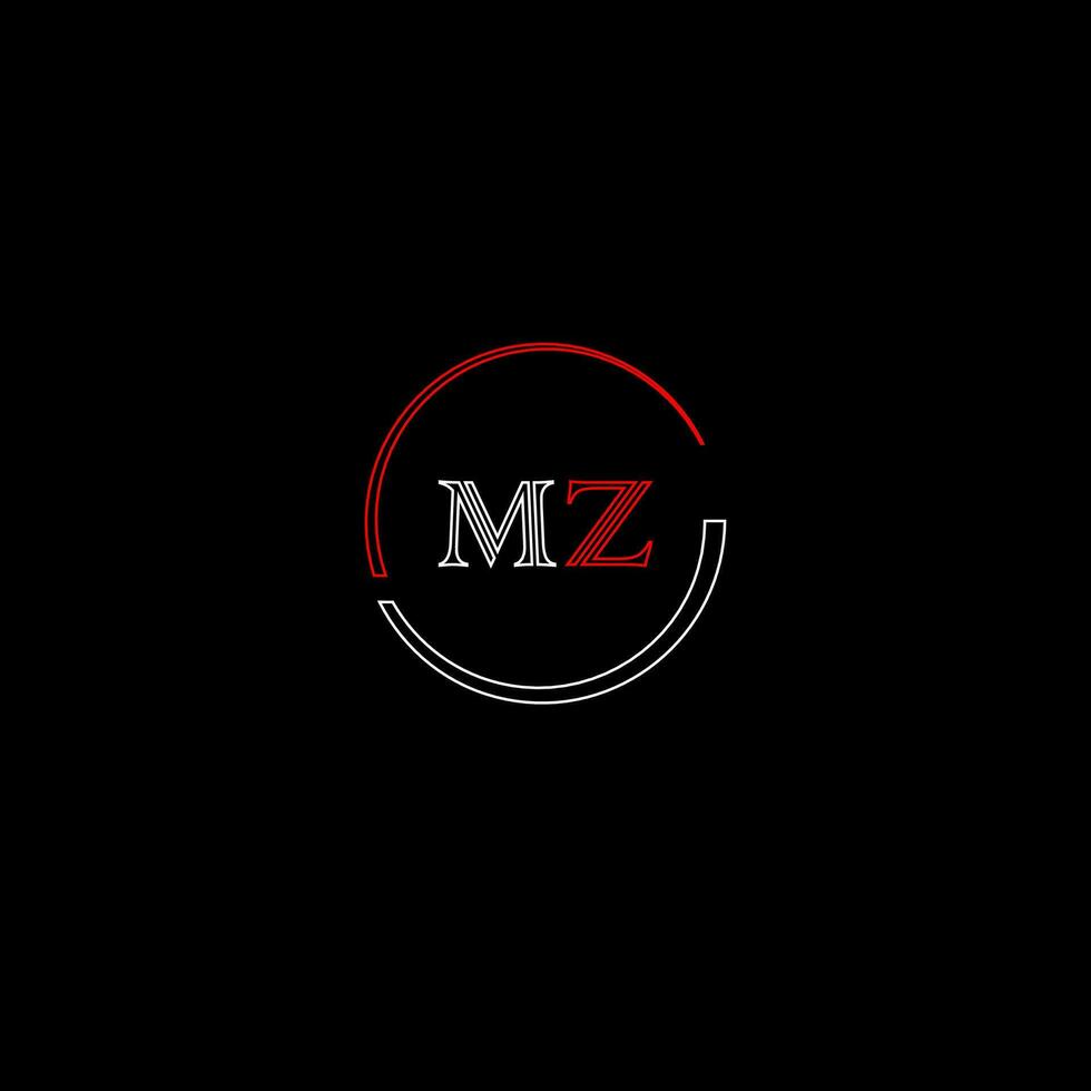 MZ creative modern letters logo design template vector