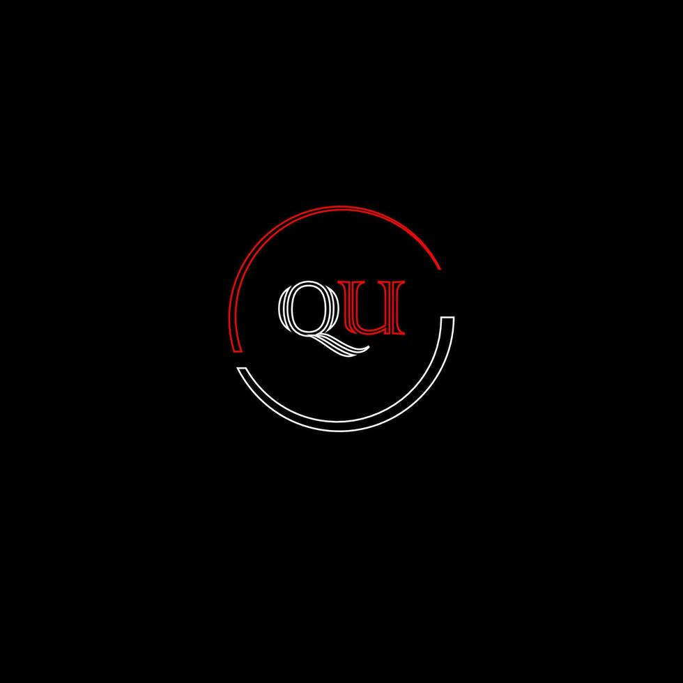 QU creative modern letters logo design template vector