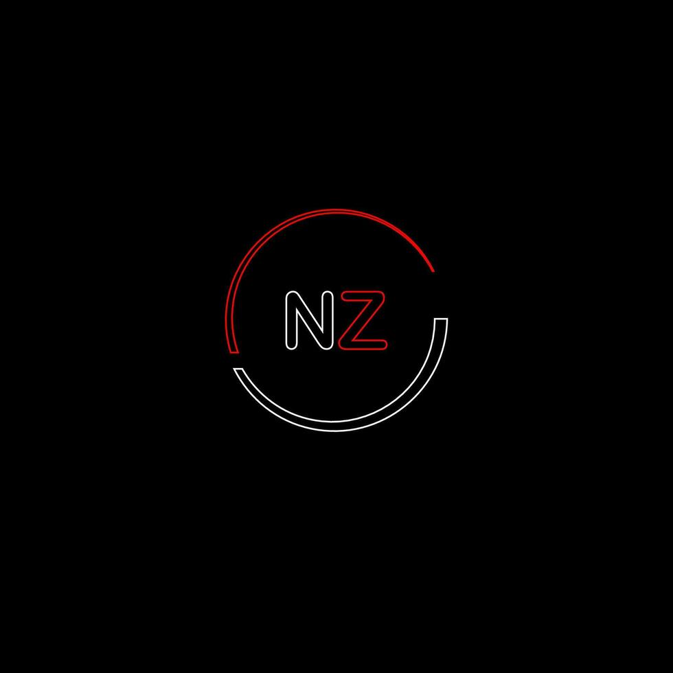 NZ creative modern letters logo design template vector