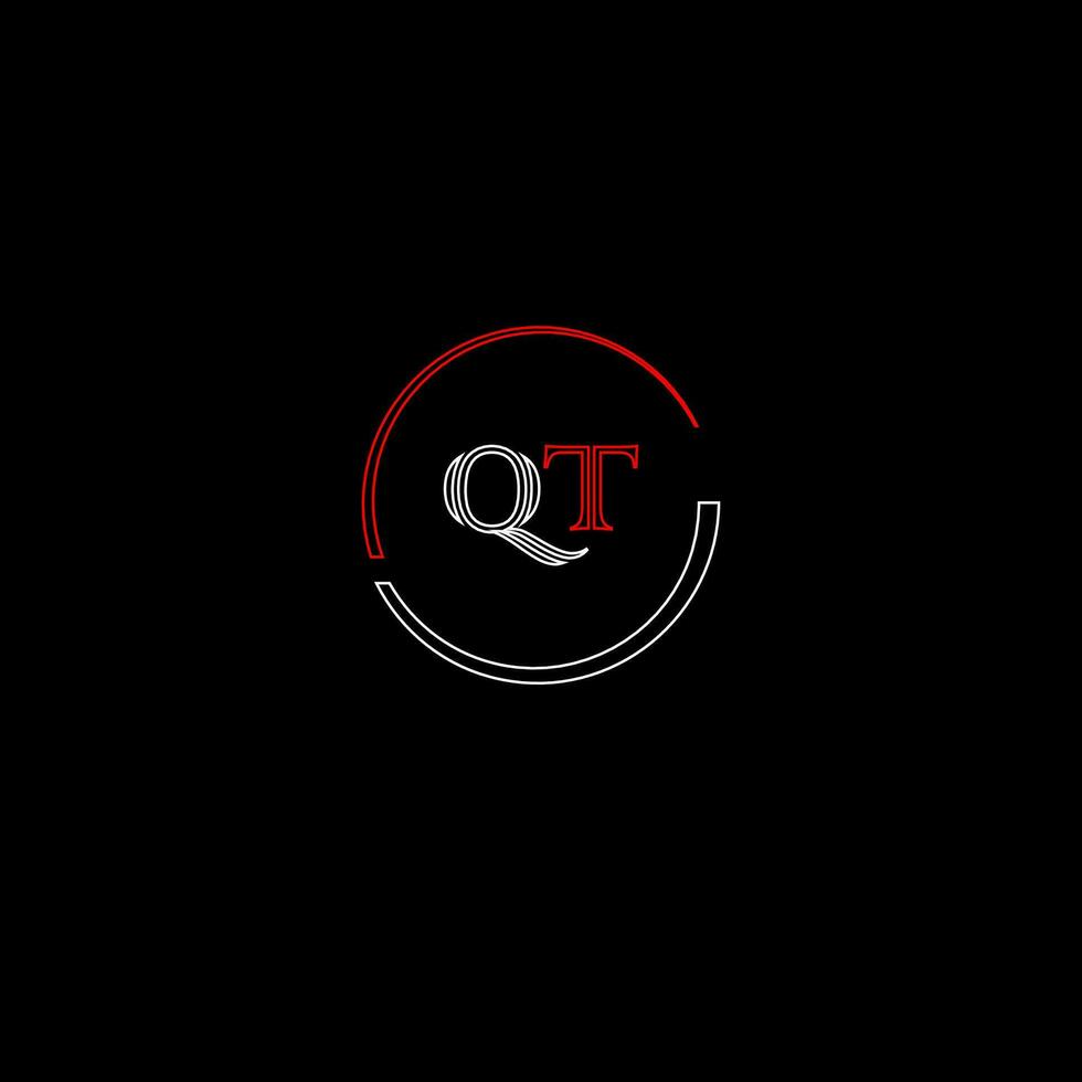 QT creative modern letters logo design template vector