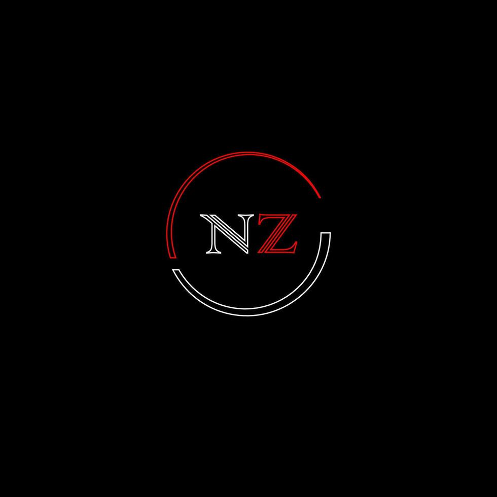 NZ creative modern letters logo design template vector