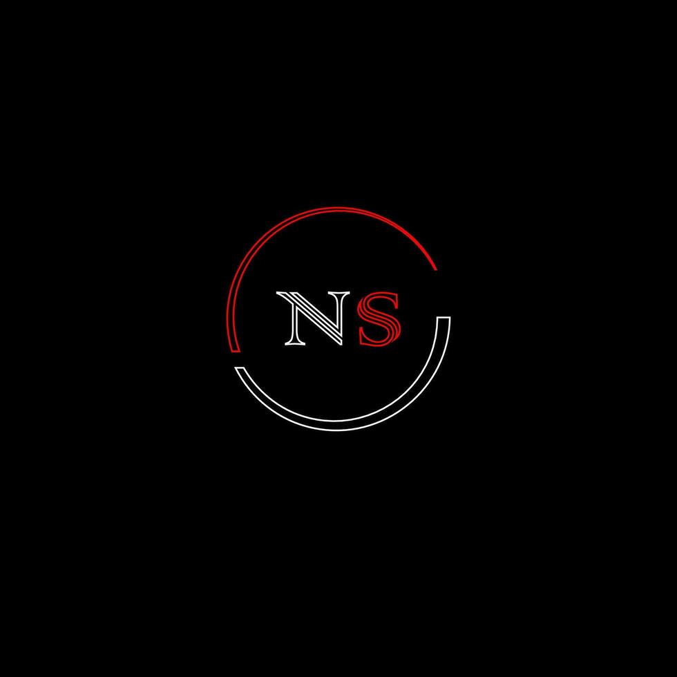 NS creative modern letters logo design template vector