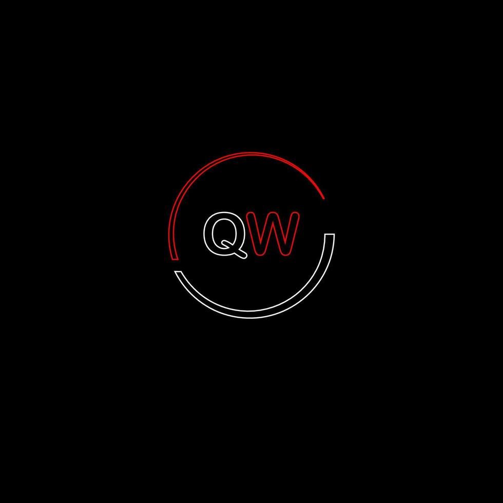 QW creative modern letters logo design template vector