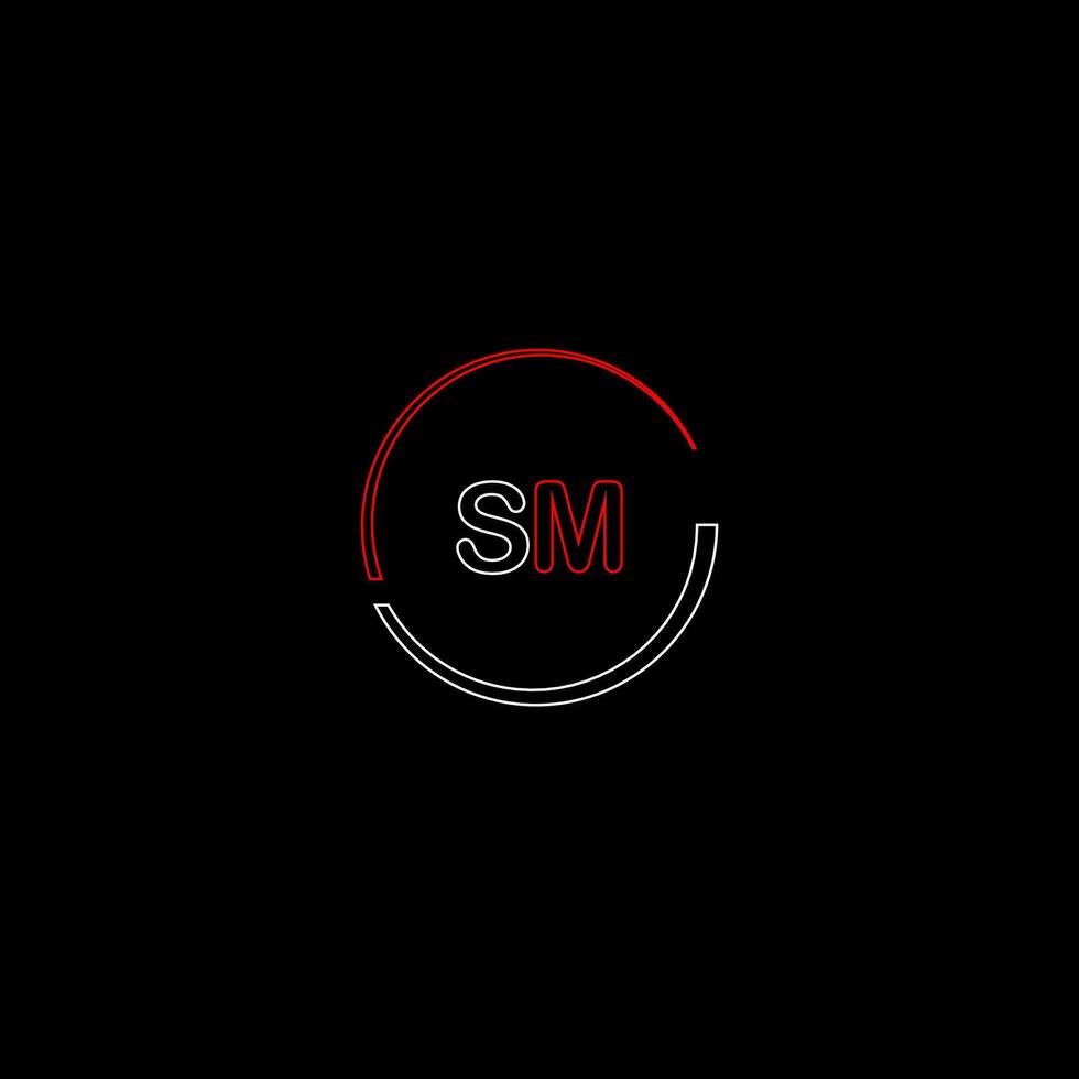 SM creative modern letters logo design template vector