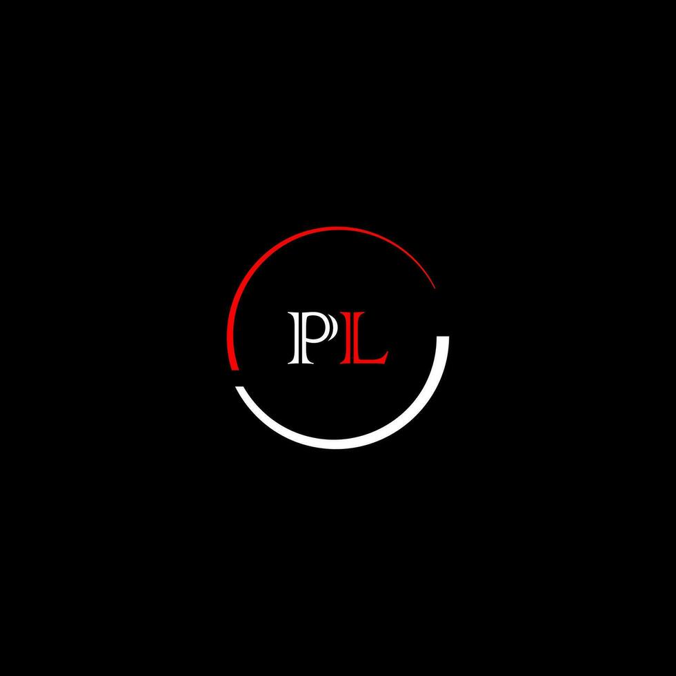 PL creative modern letters logo design template vector