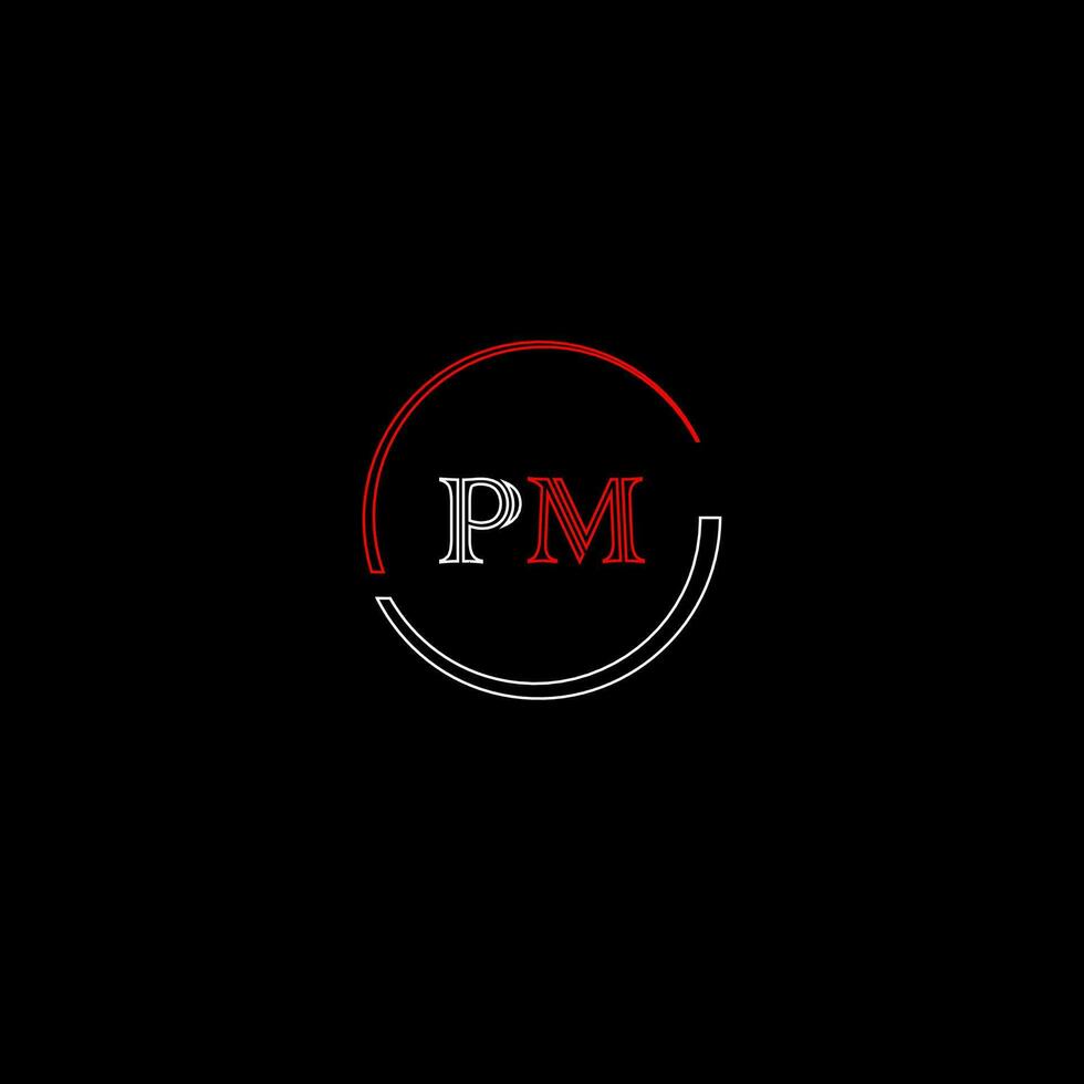 pm creativo moderno letras logo diseño modelo vector