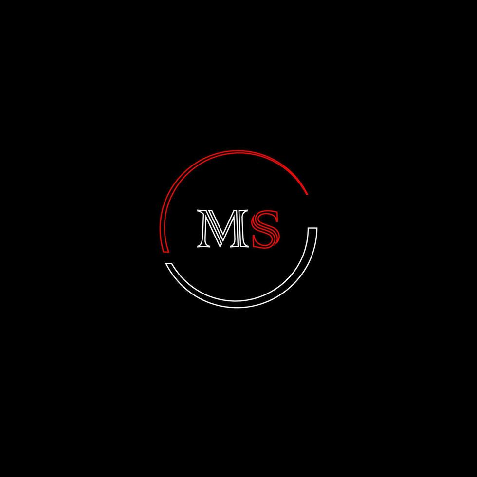 MS creative modern letters logo design template vector