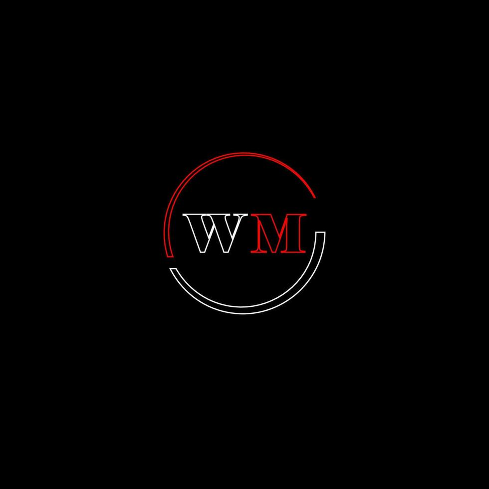 WM creative modern letters logo design template vector