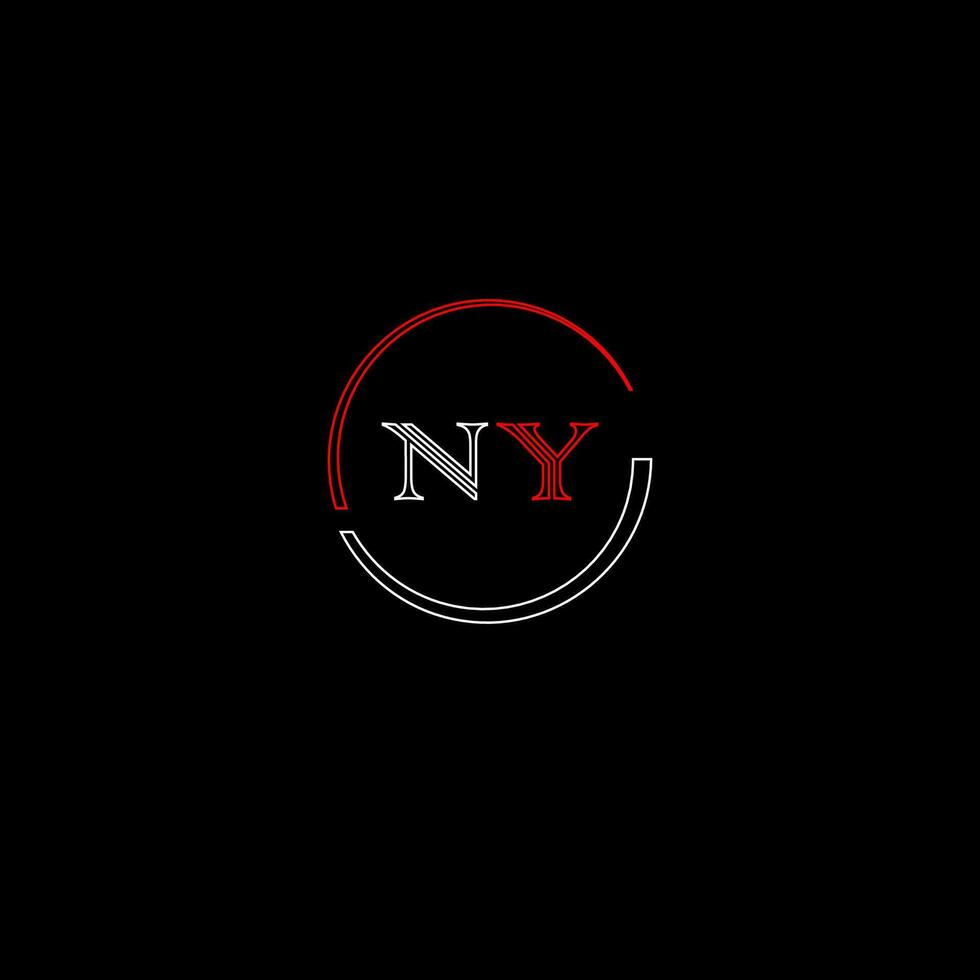 NY creative modern letters logo design template vector